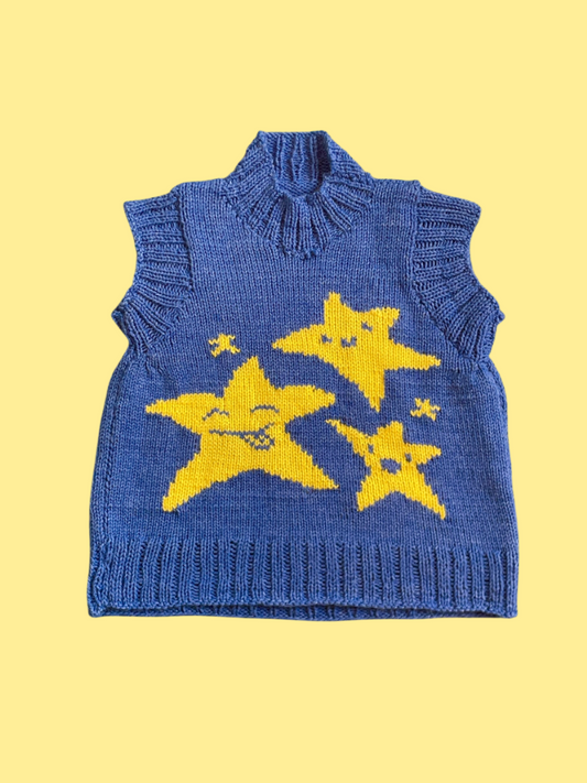 Silly Stars Turtleneck Sweater Vest